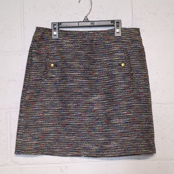 LOFT Women's Multicolor Tweed A-Line Skirt Size 4 - Picture 1 of 6